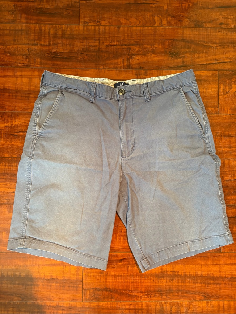 George Men's Light Blue Flat Front Chino Shorts | Size 34